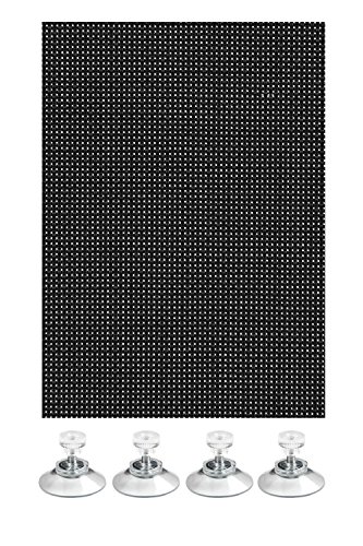 GARDINIA, Flexibler Sonnenschutz, Lichtdurchlässig, Inklusive 8 Saugnäpfen, Schwarz, 100 x 150 cm