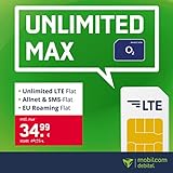 Handyvertrag o2 Free Unlimited Max - Unlimitierte Internet Flat, Allnet Flat Telefonie & SMS in alle Deutschen Netze, EU-Roaming, 24 Monate Laufzeit