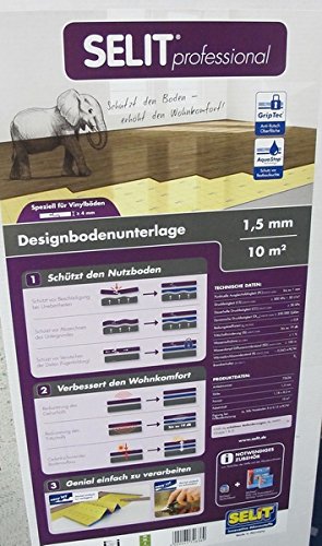 SELIT Professional 1,5mm,Vinyl-Designboden-Unterlage. Trittschalldämmung Baugleich mit Selitbloc Vinyl-/Designbodenunterlage