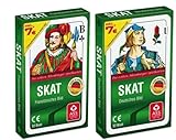 Spielkartenfabrik Altenburg 2er Set aus Skat Französisches Bild und Skat Deutsches Bild Kornblume Kartenspiel in Faltschachtel