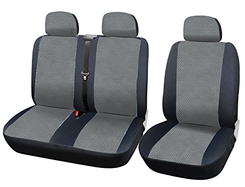 WOLTU AS7333 Auto Sitzbezüge universal Größe, 1+2 Sitzbezug Schonbezüge aus Polyester aus Polyester schwarz grau