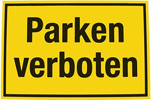 Alpertec 48071440 Schild Parken verboten gelb-schwarz