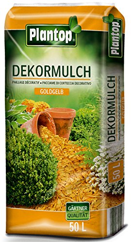 Rindenmulch Dekor 50 Liter Goldgelb Garten Deko-Mulch Dekormulch Plantop Gelb
