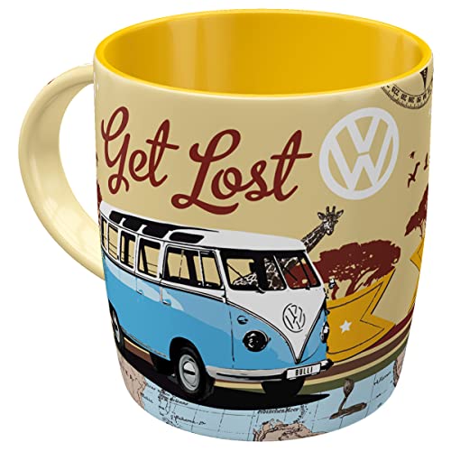 Nostalgic-Art - Volkswagen Retro Kaffee-Becher - VW Bulli T1 - Let's Get Lost, Große Lizenz-Tasse als Vintage VW Bus Geschenk-Idee, 330 ml