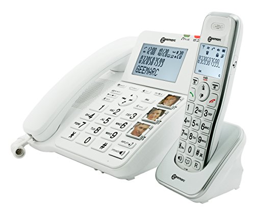 Geemarc AmpliDECT COMBI 295 Combo Seniorentelefon schnurgebunden (+Anrufbeantworter+ ) und Zusatz-Dect-Telefon - Deutsche Version