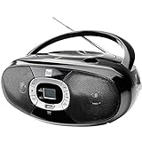 Radio mit CD-Player • USB • MP3 • UKW-Radio • Kopfhöreranschluss • Boombox • Stereo Lautsprecher • Netz- / Batteriebetrieb • Tragbar • Schwarz • Dual P 390