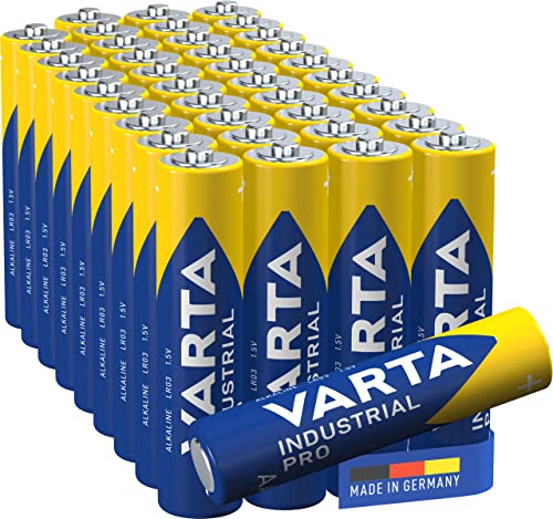 VARTA Industrial Batterie AAA Micro Alkaline Batterien LR03 - 40er Pack, Made in Germany, umweltschonende Verpackung, Mehrfarbig
