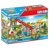 PLAYMOBIL City Life 70987 Poolparty mit Rutsche, Mit Lichteffekt, Spielzeug für Kinder ab 4 Jahren