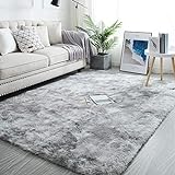 Pauwer Shaggy Flauschiger Teppich Wohnzimmerteppich Langflor rutschfest Bettvorleger Bodenmatte für Schlafzimmer,160 X 200 cm