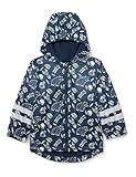 Playshoes Unisex Kinder Fleece-Futter Regenmantel Regenjacke Regenbekleidung, Marine Waldtiere, 92