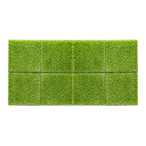 Navaris 8x Kunstrasen Matten quadratisch - je 30,3 x 30,3cm - Kunstrasenteppich Platten Fliesen Balkon Terrasse - künstlicher Deko Rasenteppich