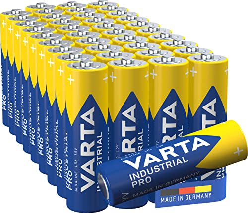 VARTA Industrial Batterie AA Mignon Alkaline Batterien LR6-40er Pack, Made in Germany, umweltschonende Verpackung, Blau