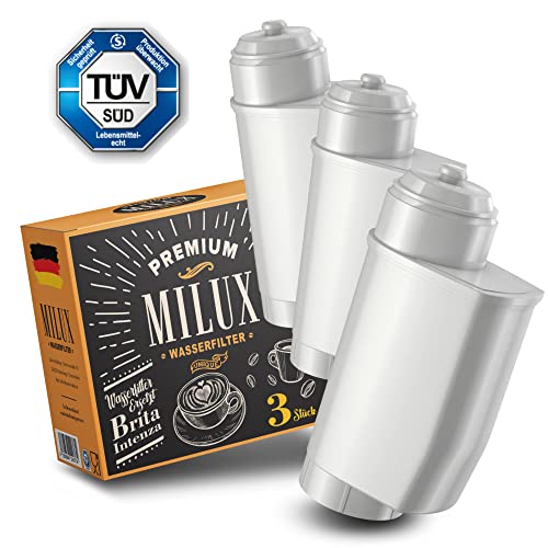 [3x] Wasserfilter für Brita Intenza | TÜV zertifizierter Kaffeegenuss | ersetzen Siemens TZ70003 / TCZ70033 / TCZ70033A | von Milux