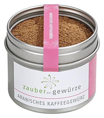 Zauber der Gewürze Arabisches Kaffeegewürz - für Cappuccino, Kakao, Kaffee und Desserts, Gewürzmischung in Top-Qualität und wiederverschließbarer Aroma-Dose, 50 g
