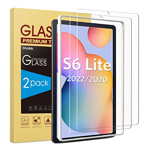 SPARIN 2 Stück Schutzfolie kompatibel mit Samsung Galaxy Tab S6 Lite 10.4 Zoll (2022/2020), Displayschutz mit Montagerahmen, 9H-Härteglas