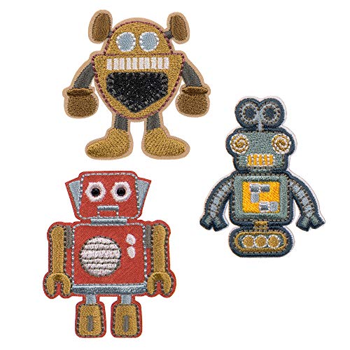 LÄSSIG Textilsticker selbstklebend, zum Aufbügeln/Textile Woven Sticker Stick on Robots