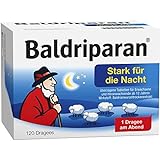 Baldriparan® Stark für die Nacht – Pflanzliches Arzneimittel mit hoch dosiertem Baldrianwurzel-Trockenextrakt – Bewährte Dragees bei nervös bedingten Schlafstörungen – 120 Dragees