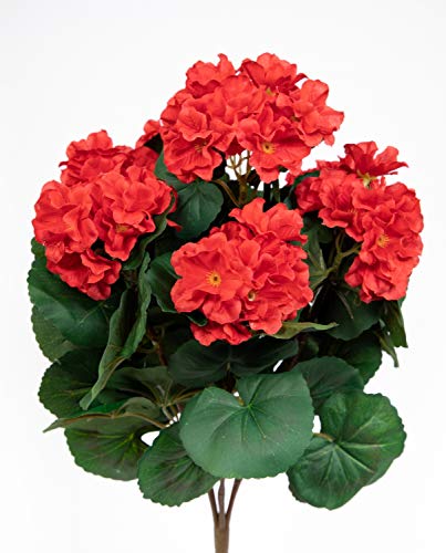 Geranie 38cm rot -ohne Topf- ZF Kunstpflanzen künstliche Blumen Pflanzen Kunstblumen … (rot)
