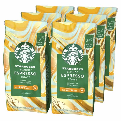 STARBUCKS Blonde Espresso Roast, Helle Röstung, Ganze Kaffeebohnen 200g (6er Pack)