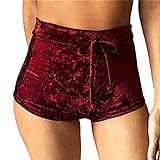 Amorar Damen Samt Hohe Taille Hose Beiläufig Mode Velvet Shorts Dehnbar Drawstring reizvolle Heiß Pants für Party Nacht Club,EINWEG Verpackung