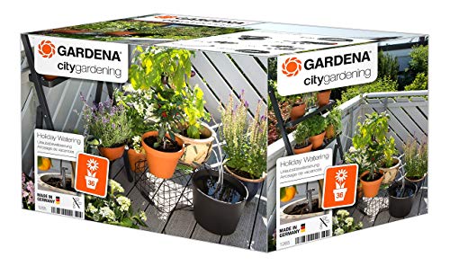 Gardena city gardening Urlaubsbewässerung: Pflanzenbewässerungs-Set für drinnen und draußen, individuelle Bewässerung von bis zu 36 Pflanzen (1265-20), 20 x 20 x 30 cm