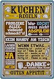 30 x 20 cm Blechschild - Küchenregeln - lustiger Spruch, Lebensweisheit, Küchen Deko Vintage Schild