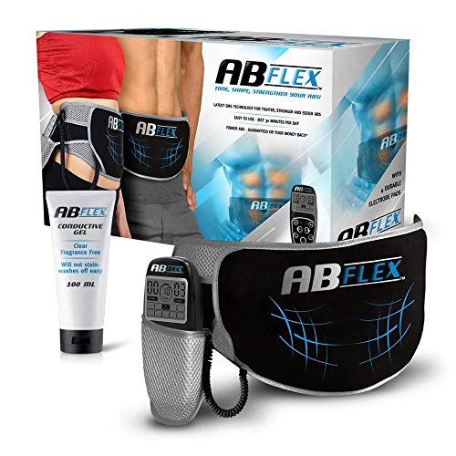 ABFLEX Toning Belt für schlank getönte Bauchmuskeln Handliche Fernbedienung für schnelle und einfache Einstellungen (Schwarz)