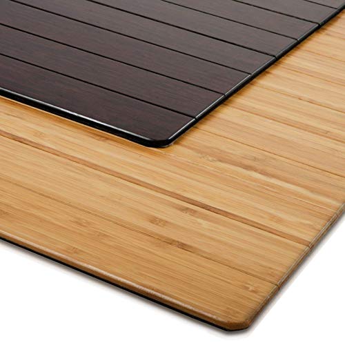 Bodenschutzmatte Floordirekt ECO | aus natürlichem Bambus | Schutz für Teppich und Hartböden | verschiedene Größen | 90x120 cm Natur mit Lippe