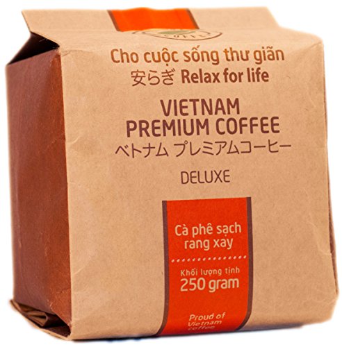 VietBeans – Hello5 Deluxe gemahlener Röstkaffee - Organisch angebauter vietnamesischer Kaffee aus Buôn Ma Thu?t Vietnam – Hoher Koffeingehalt - 250g