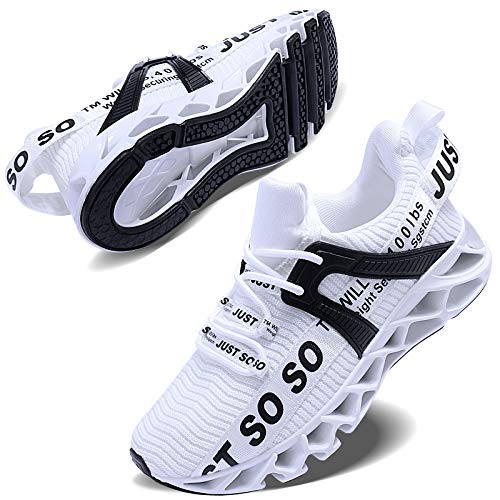 Damen Laufschuhe Walking Athletic für Frauen Casual Slip Fashion Sports Outdoor-Schuhe,C Weiß,36