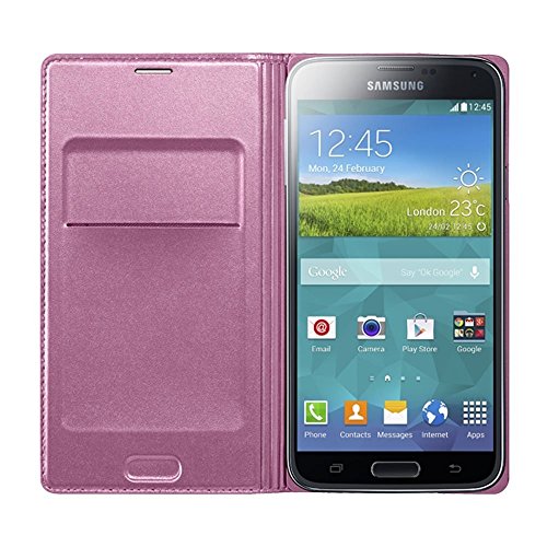 Samsung EF-WG900BP Etui-Schutzhülle mit Display-Flappe Galaxy S5 pink