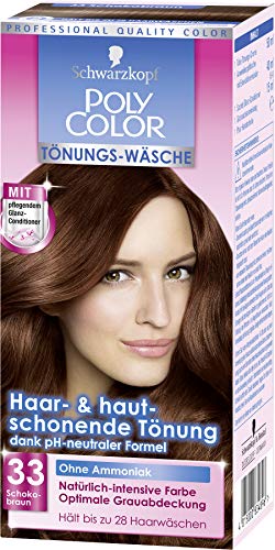 SCHWARZKOPF POLY COLOR Toenungs-Waesche, Haarfarbe 33 Schokobraun Stufe 2, 3er Pack (3 x 105 ml)