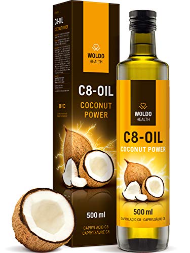 C8 MCT-Öl aus 100% Kokosöl reine Caprylsäure 500ml - geruchs- und geschmacksneutral