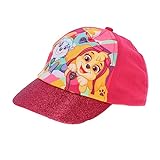 PAW Patrol Baseball Cap, Kappe Sonnenhut für Mädchen mit Klettverschluss ab 2-10 Jahren, 100% UV Schutz Sommer Geschenk Fushia-51