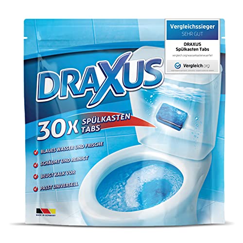 DRAXUS 30x Spülkasten Tabs I Wasserkastenwürfel für den Spülkasten im Vorratspack I WC Tabs färben das Wasser blau I Sorgen für Frische und Sauberkeit