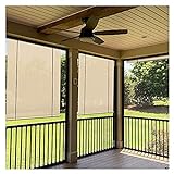 XJJUN Sonnenschutzrollos, Outdoor-Außenrollos Sichtschutz Isolierte Kühlung, Für Gartenterrasse Pergola (Color : Beige, Size : 0.9x1.6m)