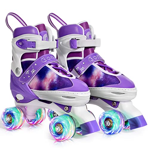 Gonex Verstellbar Rollschuhe, Leuchtenden Rädern Roller Skates für Mädchen Jungen Kinder Erwachsene (M (35-38) EU, Sternenhimmel)