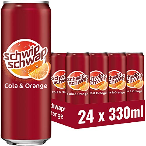 Schwip Schwap, Das Original – Koffeinhaltiges Cola-Erfrischungsgetränk mit Orange, EINWEG Dose (24 x 330 ml)