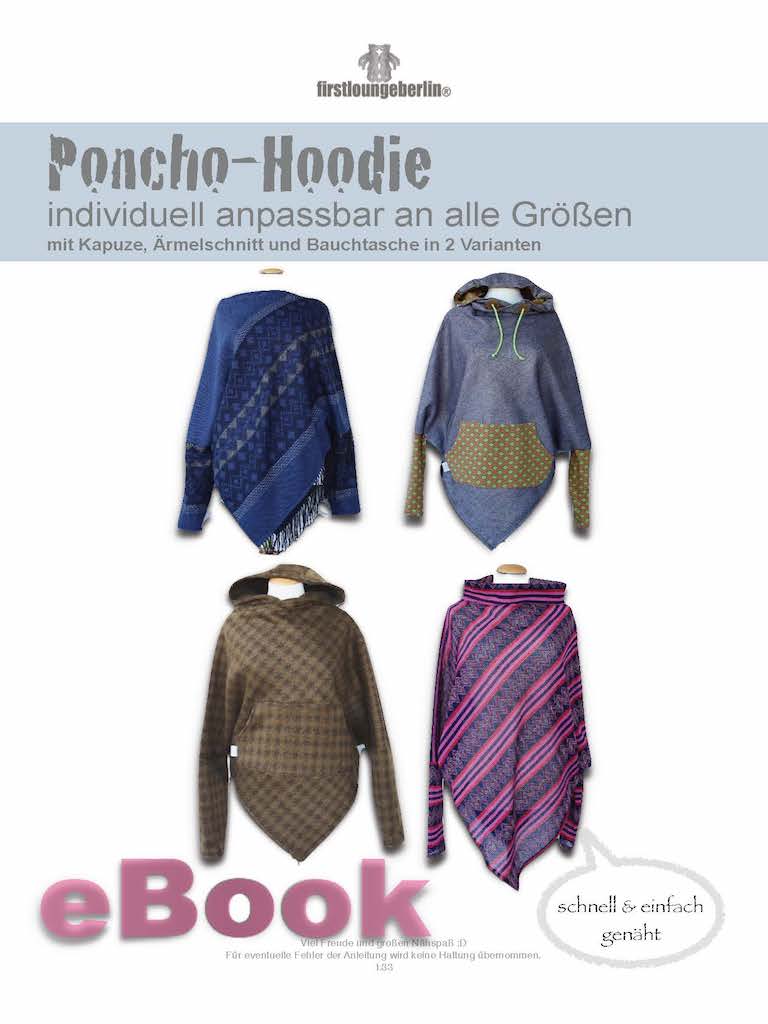 Poncho-Hoodie Nähanleitung mit Schnittmuster für Bauchtasche, Kapuze, Ärmel [Download]