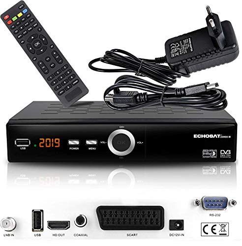 hd-line Echosat 20900 M Digital Satelliten Sat Receiver - (HDTV , DVB-S/S2 , HDMI , SCART, 2X USB 2.0, Full HD 1080p) [Vorprogrammiert für Astra Hotbird Türksat]
