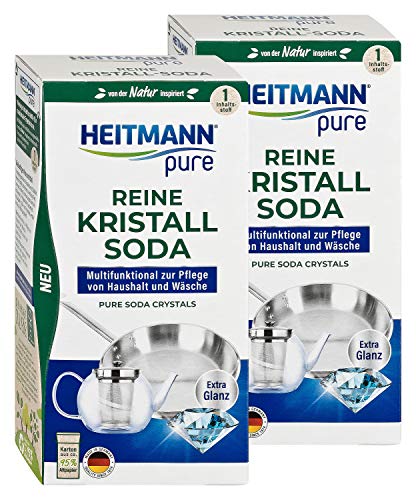 HEITMANN pure Reine Kristall-Soda: Ökologischer Reiniger für den Haushalt, Zugabe zu Spülmittel und Putzmittel, 2x 350g