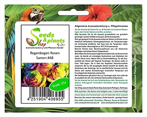 Stk - 25x Regenbogen Rosen Blumen Pflanzen - Samen #48 - Seeds Plants Shop Samenbank Pfullingen Patrik Ipsa