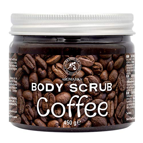 Kaffee Körperpeeling 450g - Natur Kaffee Body Peeling - Feuchtigkeitsspendend - Reduziert Cellulite - Reich Meersalzmineralien - Körperpflege - Antioxidans Schrubben