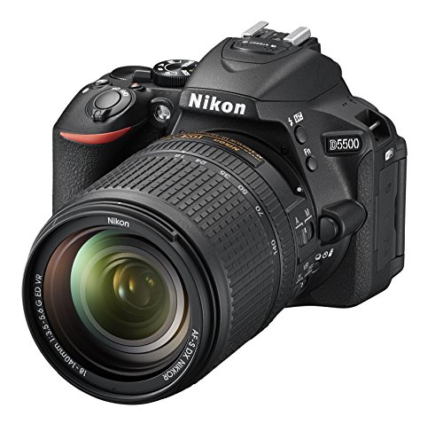 Nikon D5500 SLR-Digitalkamera (8,1 cm (3,2 Zoll), 24,2 Megapixel, neig-/drehbares Touchscreen-Display, 39 AF-Messfelder, Full-HD-Video, Wi-Fi, HDMI) Kit inkl. DX 18-140mm VR Objektiv schwarz