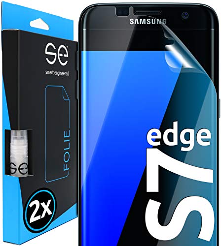 smart engineered se® [2 x] 3D Schutzfolie für Samsung Galaxy S7 Edge - Full Screen, selbstheilend, HD Displayschutz-Folie, Anti-Kratzen, Anti-Bläschen, hüllenfreundlich, kein Schutzglas
