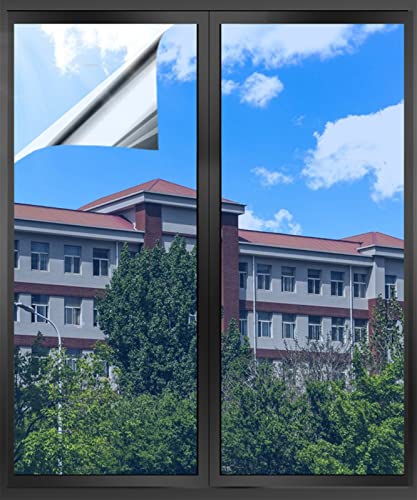 Fenster Spiegelfolie 80x400cm Selbstklebend Sichtschutz Sonnenschutzfolie Innen und Außen Dachfenster