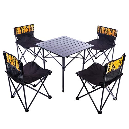 EUOSEN Klapptisch und Stühle für den Außenbereich tragbar Picknicktisch 5 Stück