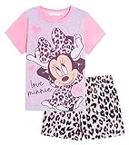 Disney Minnie Mouse Kurzpyjamas für Mädchen Kurzpyjamas für Kinder 2-teiliges Sommer-Nachtwäsche-Set, Rosa, 2-3 Jahre