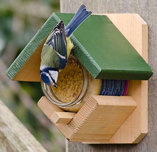 CJ Wildlife 983331215 Gartenvögel-Erdnussbutterhaus aus FSC-Holz mit Erdnussbutter