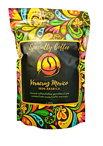 Spezialitätenkaffee aus Mexiko 500g| Röstkaffee gemahlen 100% Arabica| Langsame Crema Trommelröstung| Säurearm und sortenrein| Frische Ernte| Ohne Zusatzstoffe
